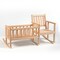 Eli & Mattie Wooden Rocker and Cradle - Amish Made Handcrafted for 18 inch Dolls, Smooth Unfinished Oak